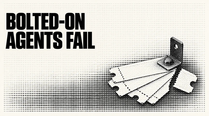 A bent metal bracket bolted to a fan of blank paper ticket stubs, surrounded by black halftone dots on warm paper