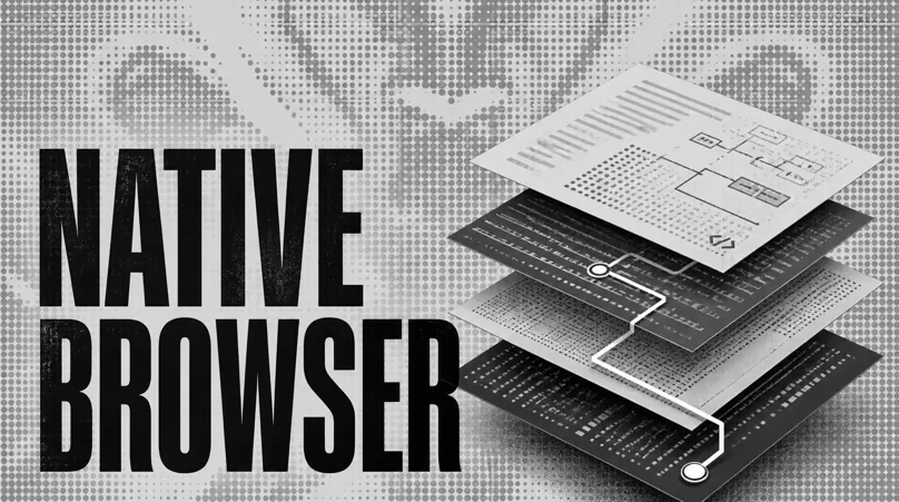 Layered machine-readable documents forming a native browser