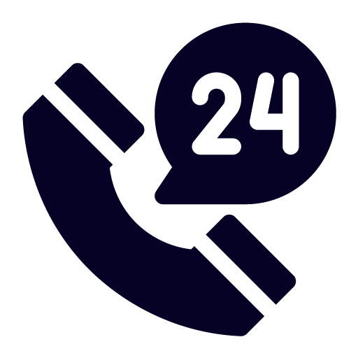 24/7 customer support phone icon