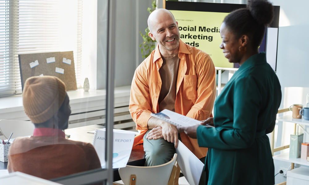 business consultation meeting with client